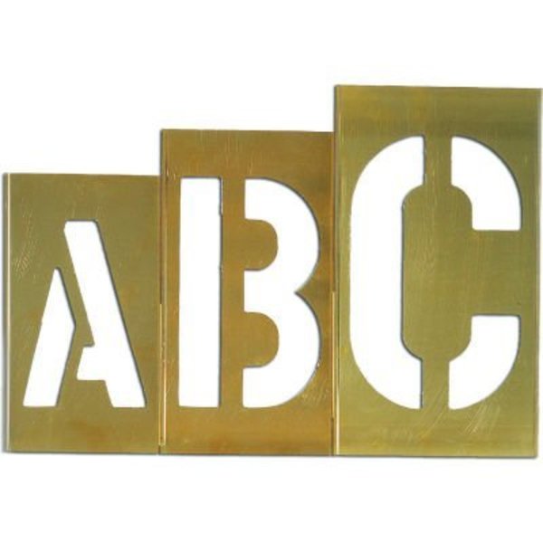 C.H. Hanson 12" Brass Interlocking Stencil Gothic Style Letters, 33 Piece Kit 10167